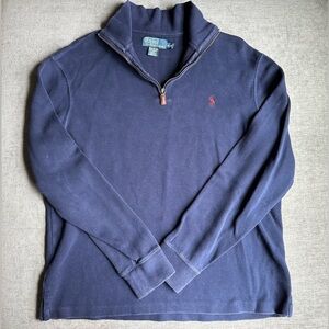Polo by Ralph Lauren Navy Zip Up Sweater with Signature Logo